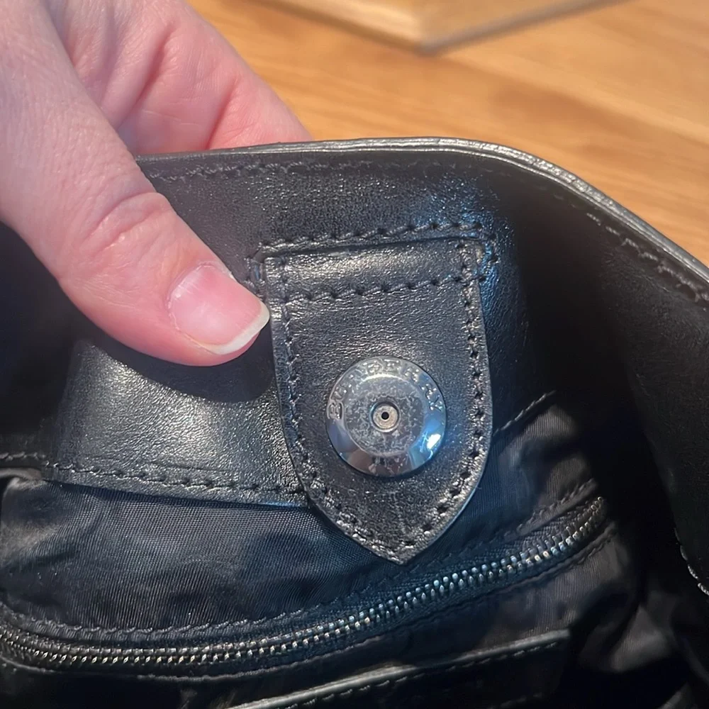 BURBERRY Beat Check Nylon Studded Hobo Bag